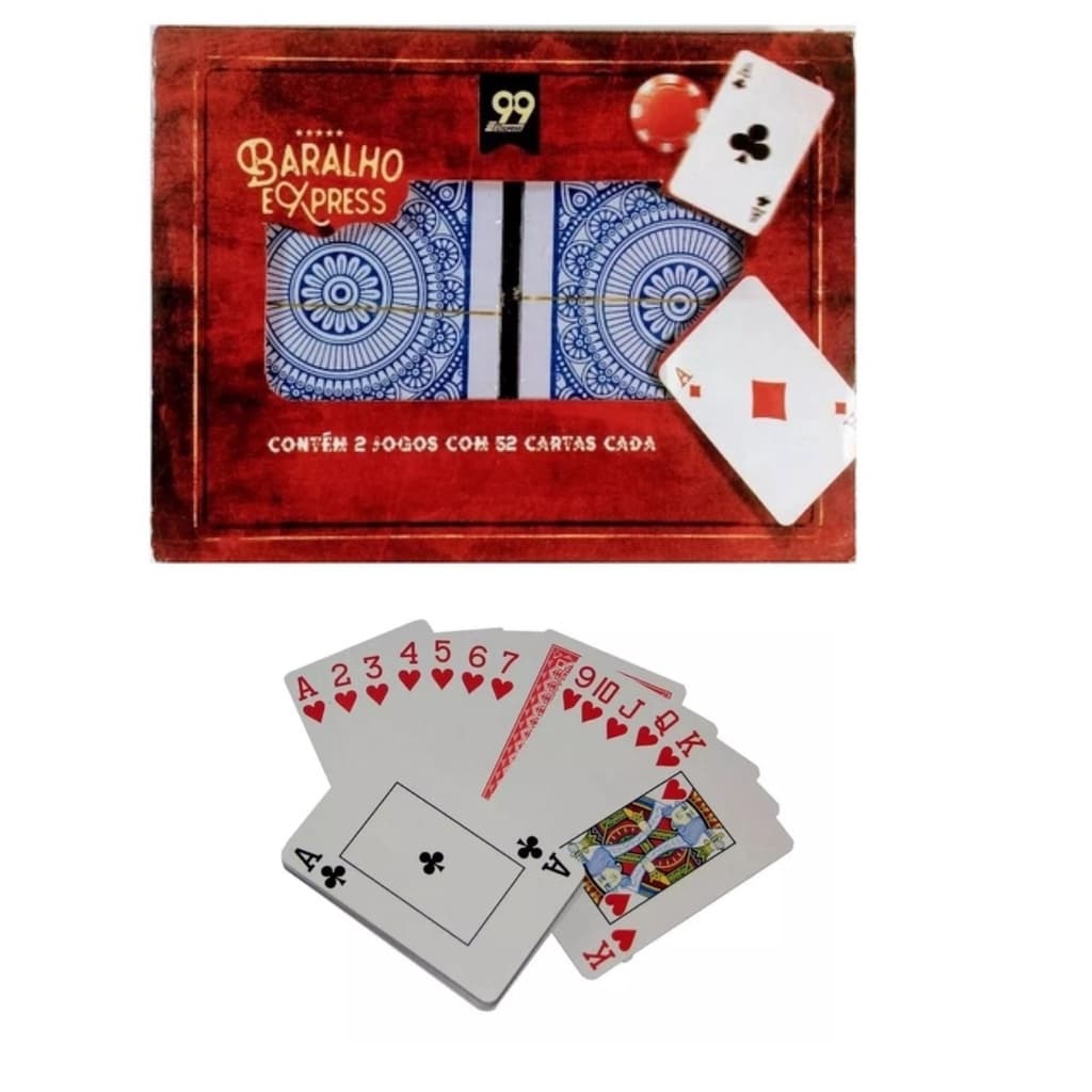Jogo De Cartas Baralho Plástico Original Com 104 Cartas Premium