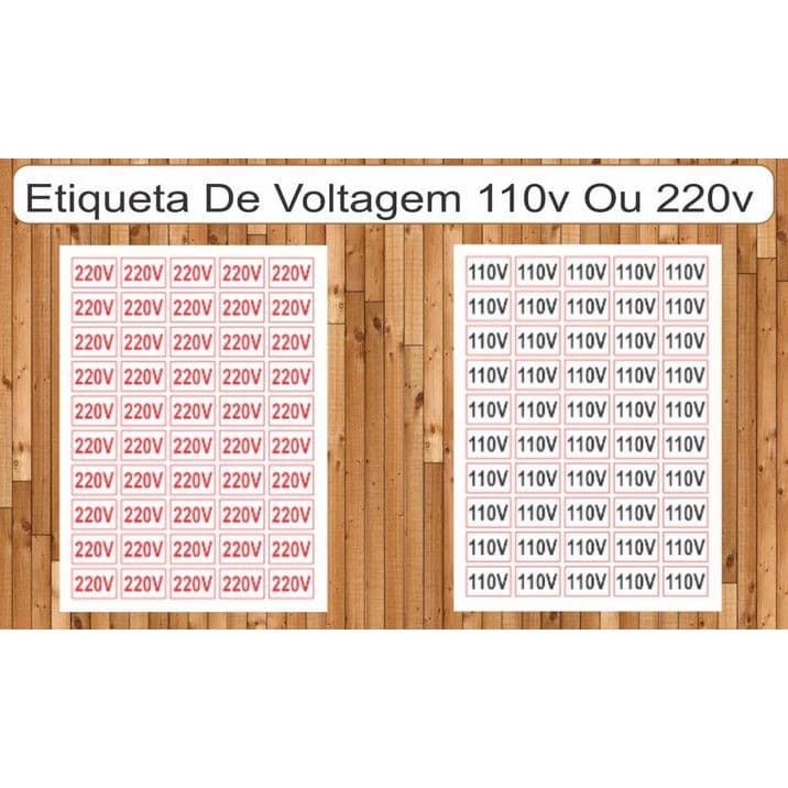 Etiqueta De Voltagem para sua casa 110v Ou 220v Auto Adesiva - 50 Unidades