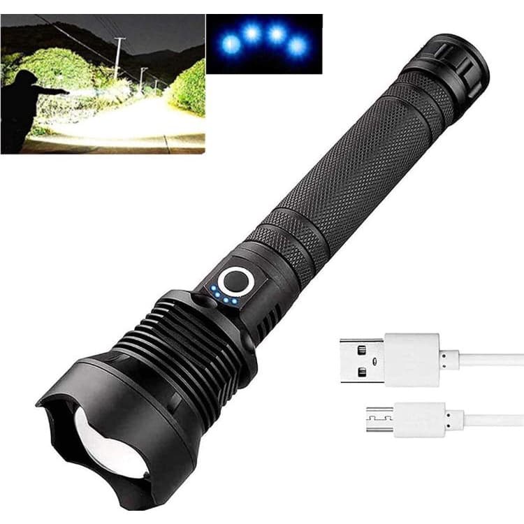 Lanterna Tática Holofote Tocha Mais Forte Do Mundo Para Sitio Fazenda Led Recarregável P90   Produto No Brasil