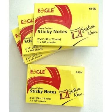 Bloco de Notas Amarelo Neon 100 folhas 50 x 75mm I Post It Amarelo I Sticky Notas