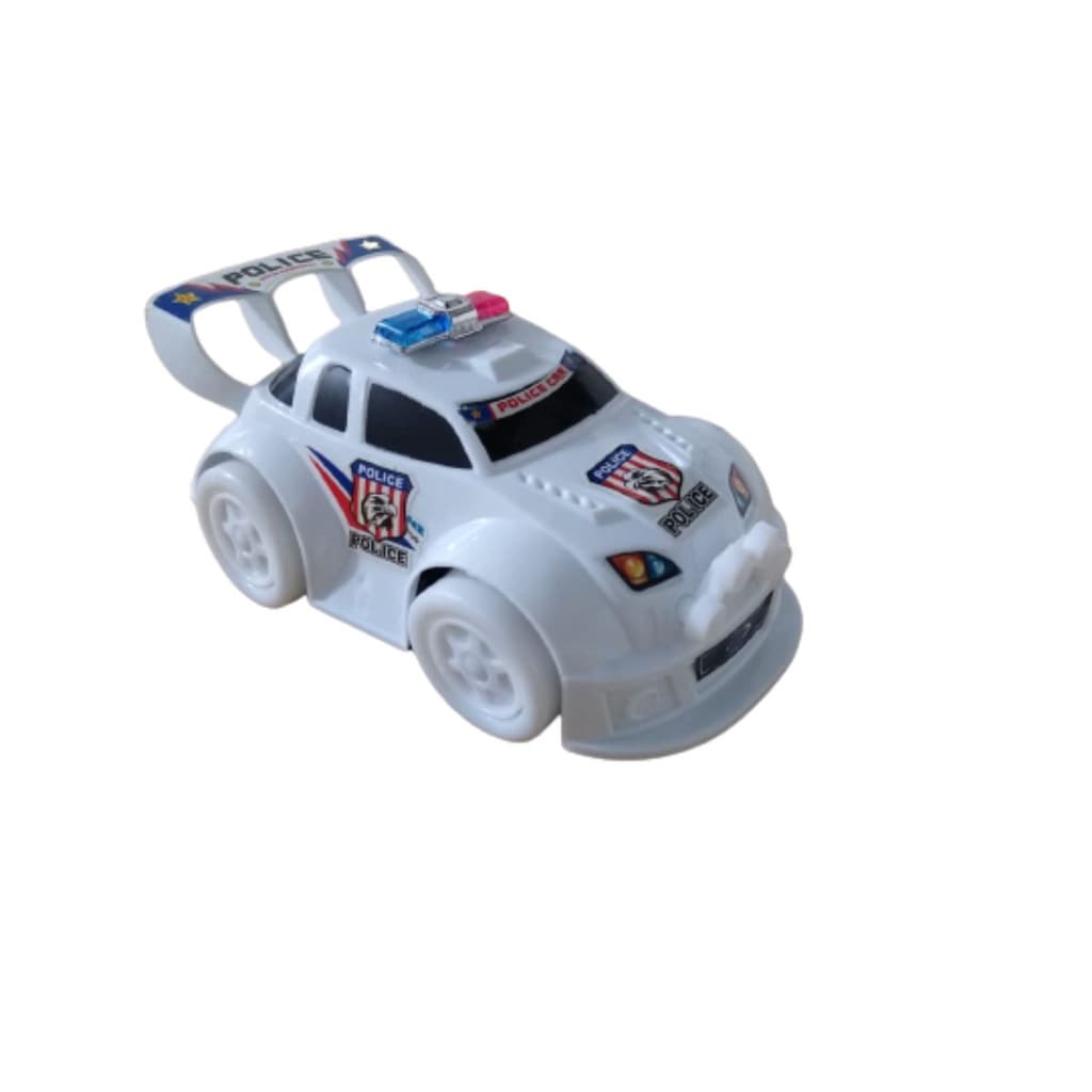Carrinho Policia Brinquedo som luz motor a pilha