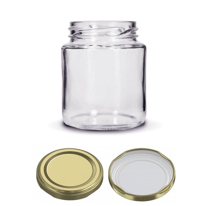 Pote Vidro Belém 240ml - Tampa Metal - 12 Unidades - Para Tempero Vela Doce Mel Brigadeiro Geleia