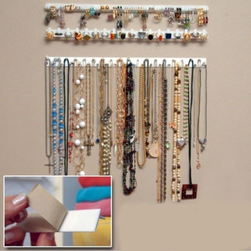 1 Conjunto De Porta Jóias E Brincos De Parede Para Pendurar Brinco Colar Organizador De Maquiagem