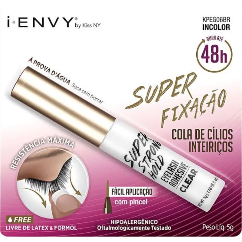 Cola Para Cílios Postiço i-Envy Kiss New York Super Strong Super Fixação 48Hrs Original
