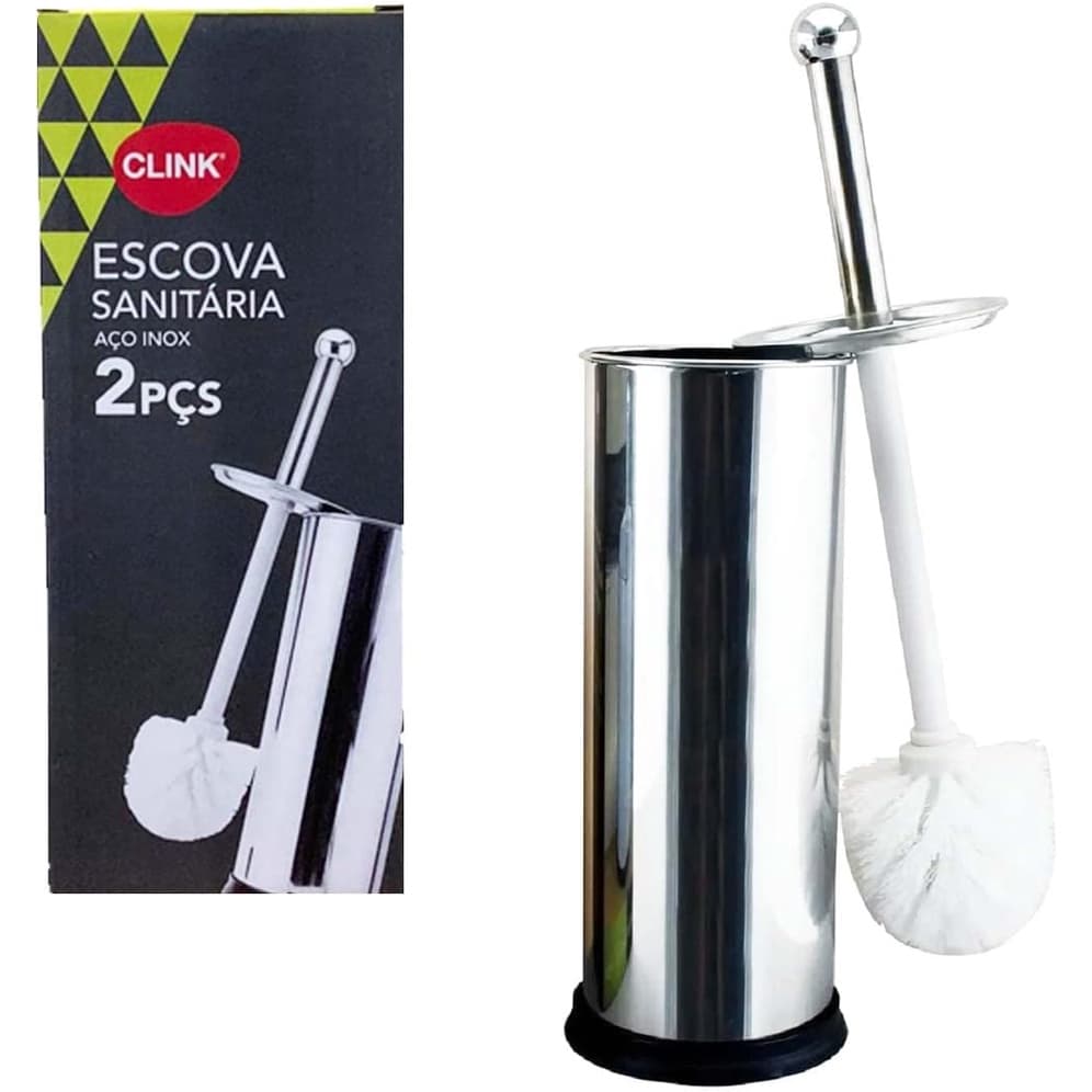 Escova Sanitaria Para Banheiro Luxo Com Suporte Em Inox