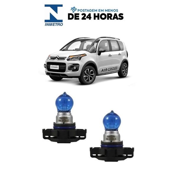 Par Lampada Super Branca Farol de Milha Aircross 2010 2011 2012 2013 2014 2015 8500k H16 12V