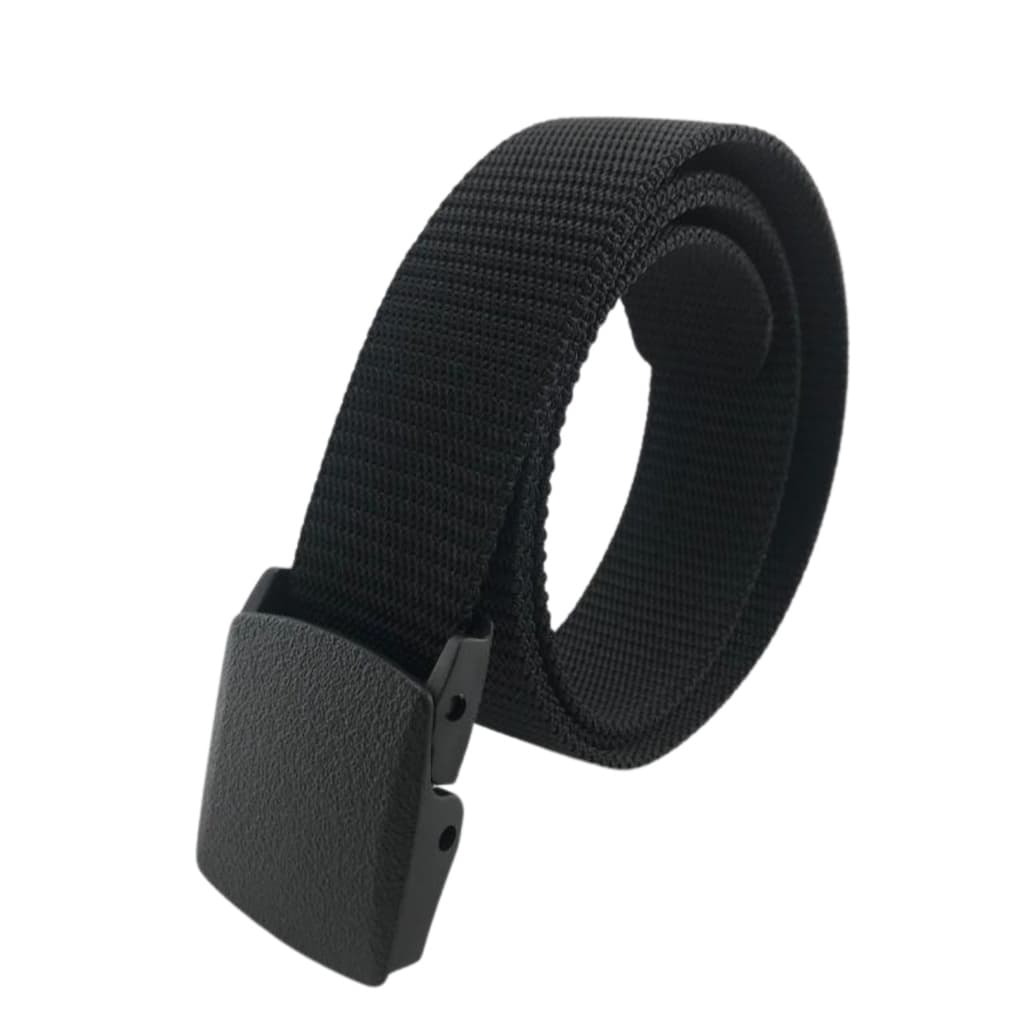 Cinto De Lona Preto Masculino Ajustavel Fivela pvc