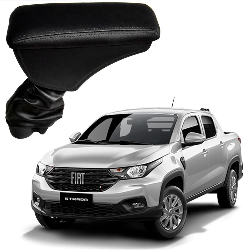 Suporte Apoiador De Braço Veicular Para Nova Fiat Strada 2021 Em Diante Com Porta Objetos Artefactum