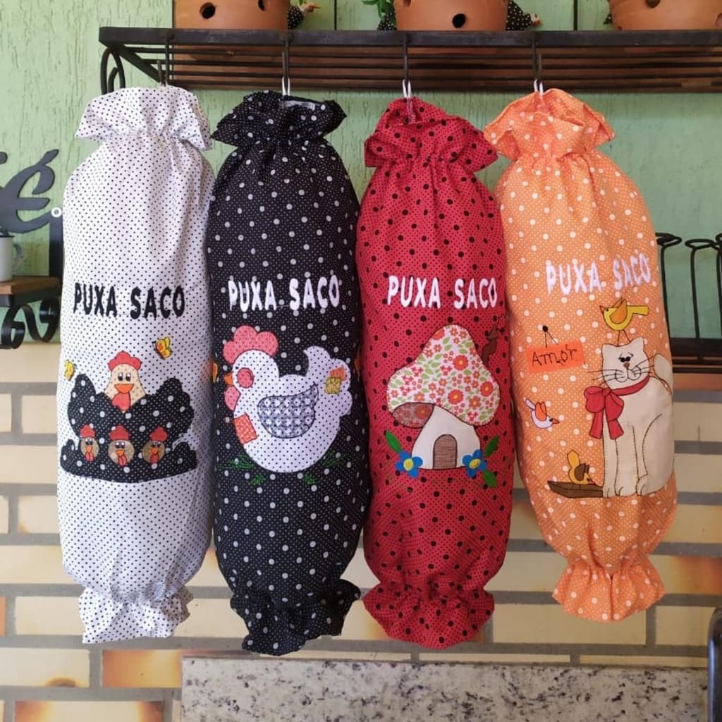 Puxa Saco Dispenser Oxford Bolinhas Aplicação Cores e Estampas Variadas