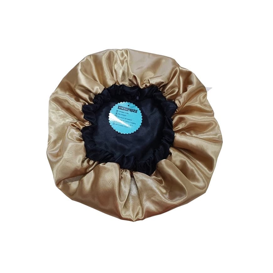 Touca de Cetim Anti Frizz - Camada Dupla com Elástico Regulador -  Ouro Envelhecido
