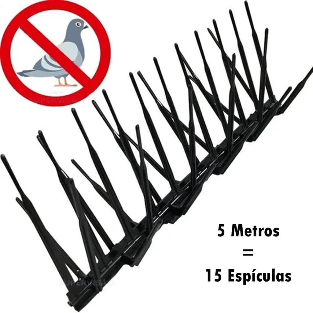 15 Espículas Anti Pombo Espanta Ave Gato Inibidoras De Acesso Resistentes 5 Metros