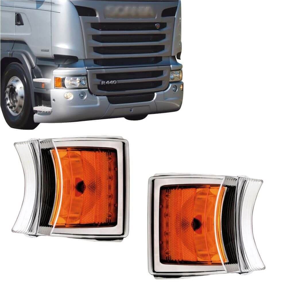 Par Lanterna Pisca Seta Compatível Scania S5 Série 5 Pgr Led Iva