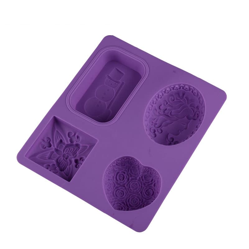 Forma Sabonete Artesanal Silicone Molde Sabonete 4 cavidades