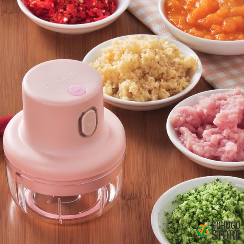 Mini Triturador  alimentos eletrico de alimentos picador de carne vegetal 2 lâminas