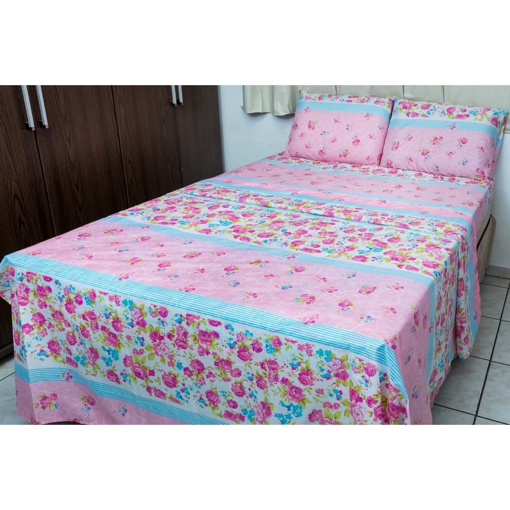 Jogo de Cama Casal Queen Size 4 Peças Microfibra