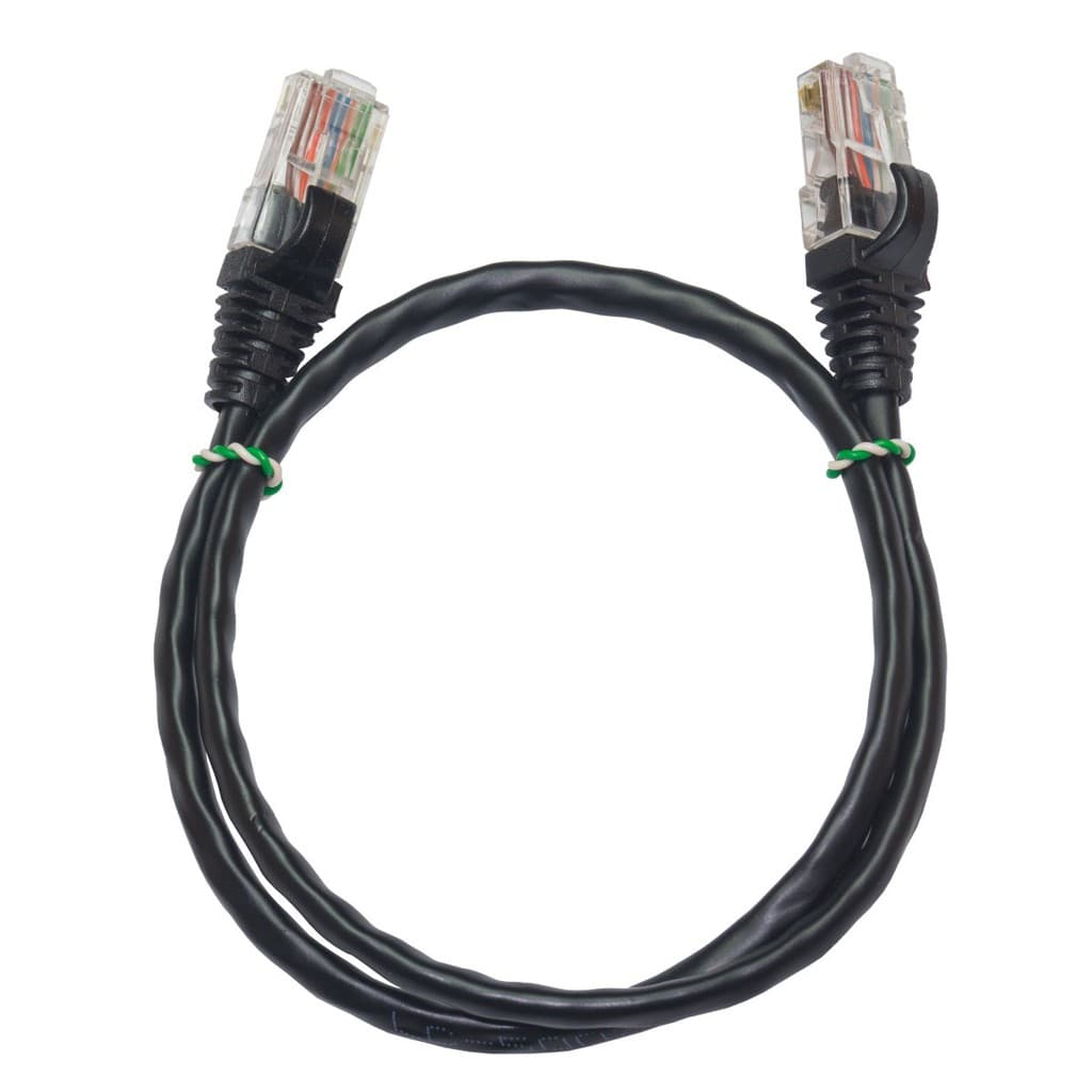 Kit 50 Un. Patch Cord Para Internet Cat5e - 80 Cm Preto
