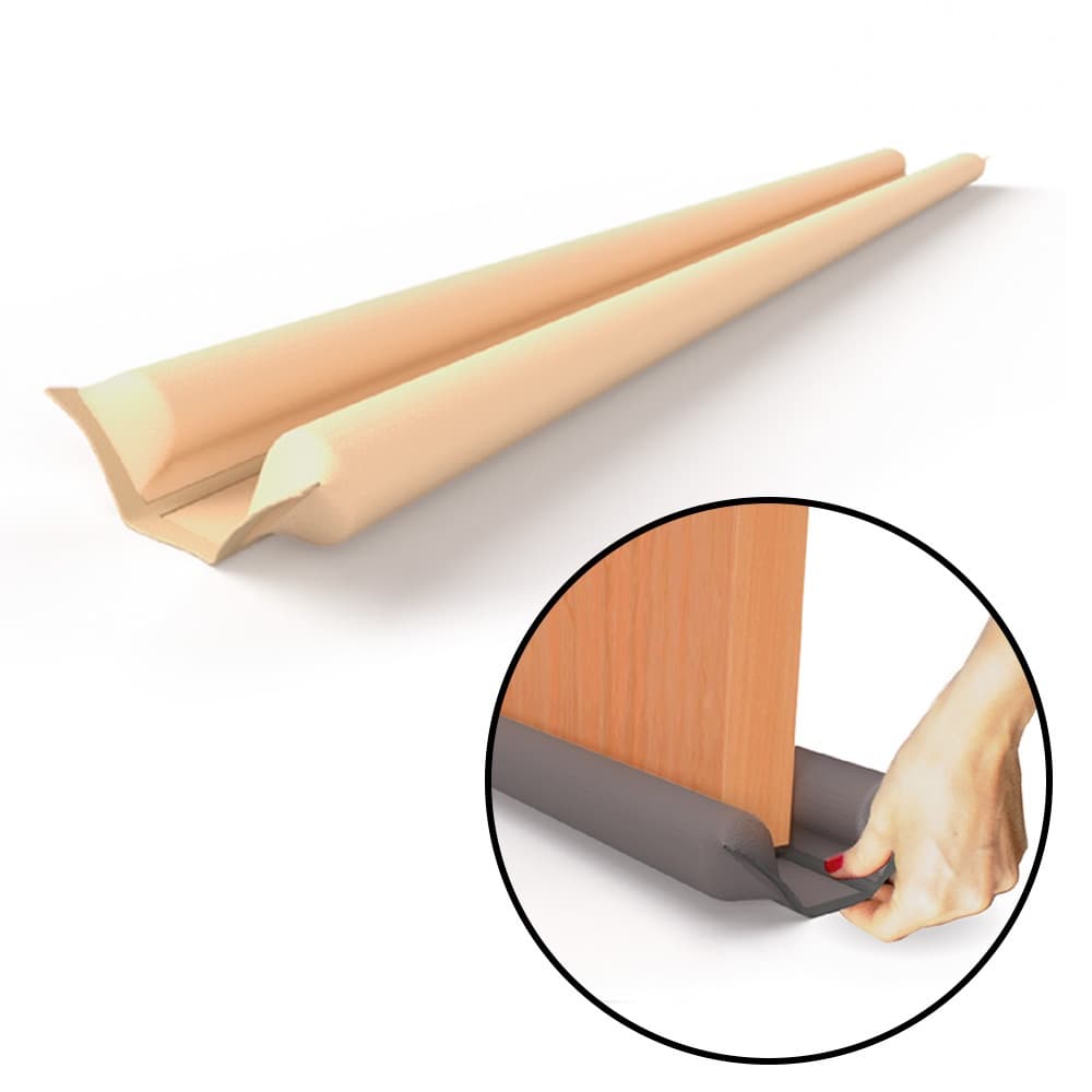 Veda Porta Rolinho Impermeável Ajustável 100cm Marrom Claro Protege contra Poeira Vento Insetos