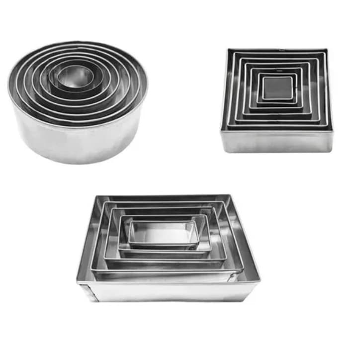 Jogo Cortador Redondo + Quadrado + Retangular P/ Massa Inox