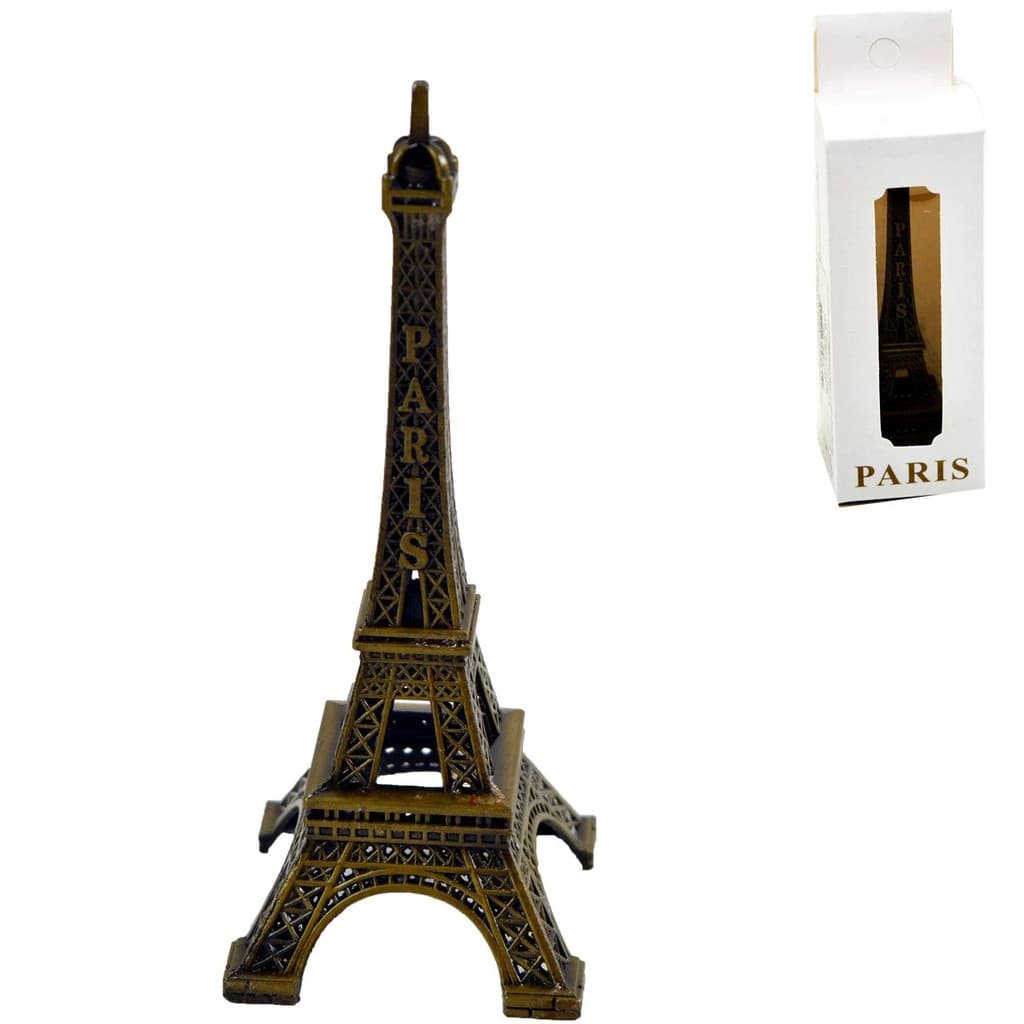 Lindo Enfeite Torre Eiffel de Metal 10 cm Ouro Velho