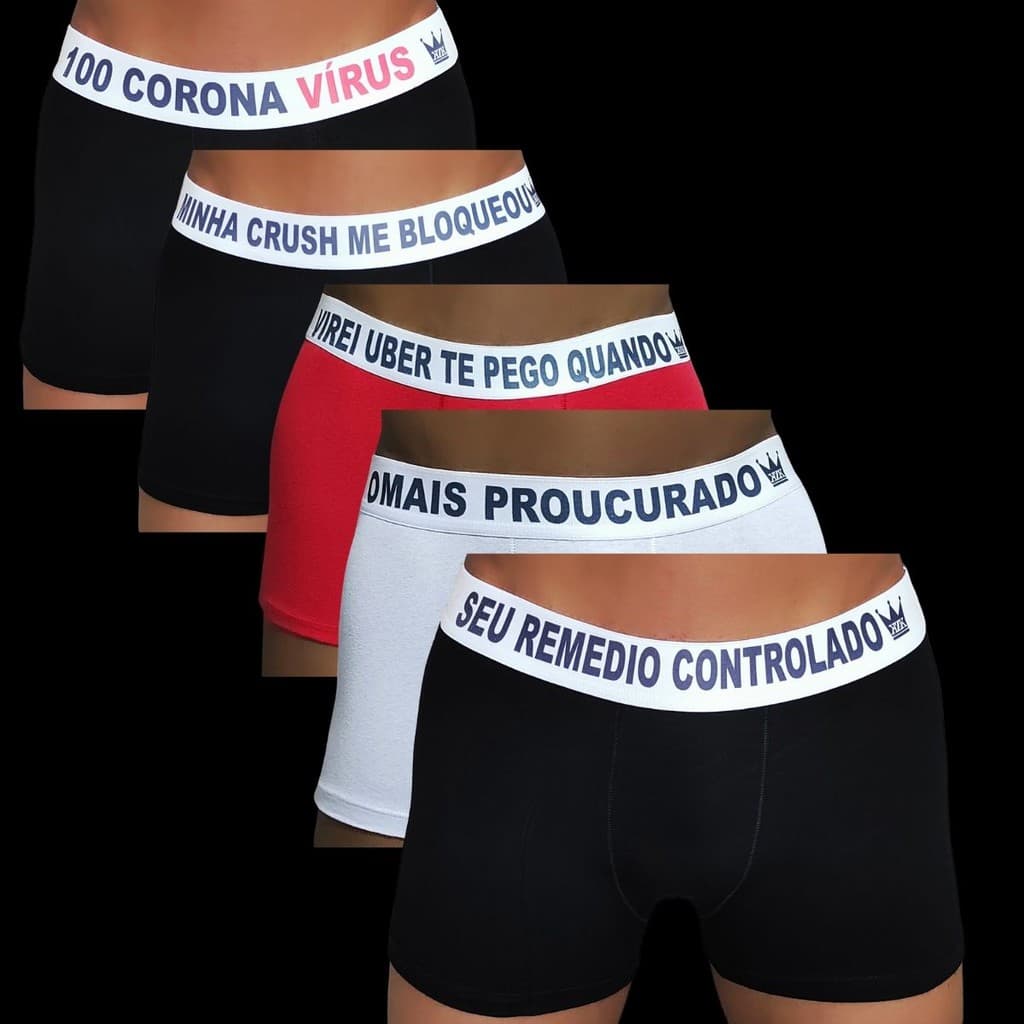oferta relampago  KIT 3 cueca  box boxer CONFORTO lançamento masculina de frases exclusiva elastico premium resistente