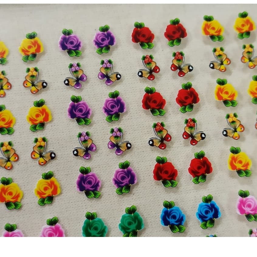 120 Adesivos de unha 3d (01 cartela com 60 pares)