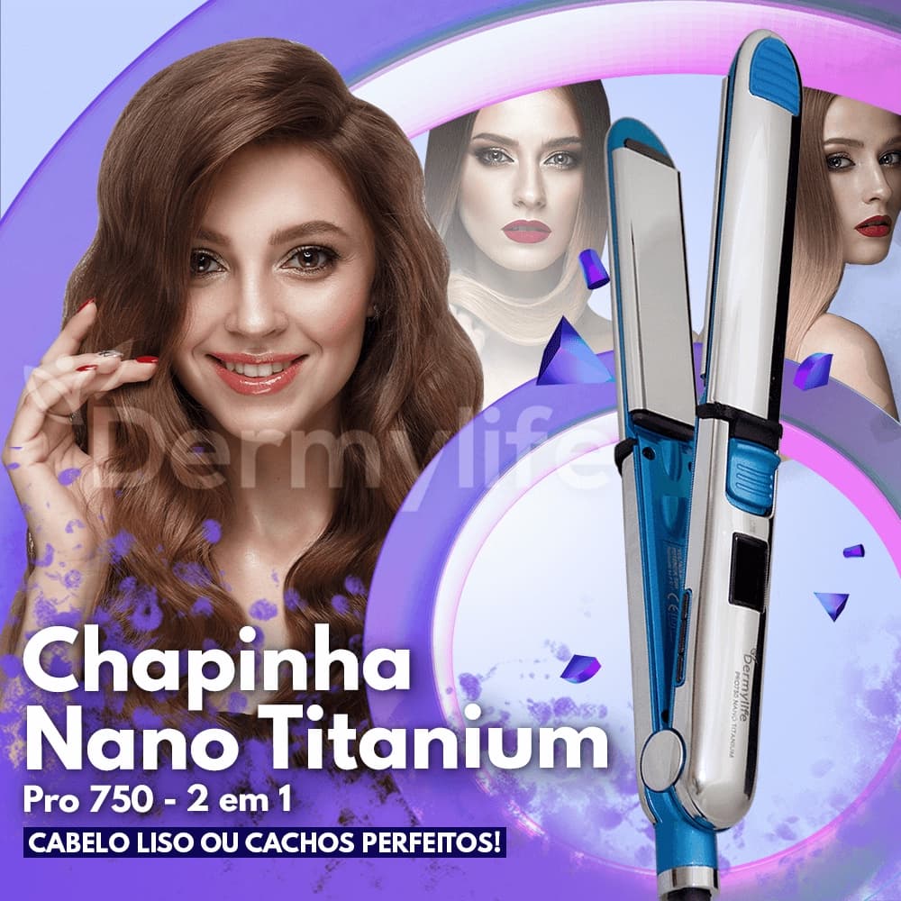 Chapinha Profissional Salão Nano Titanium Temperatura 480°F Bivolt COM SELO DO IMETRO
