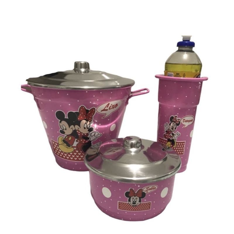 kit de pia de alumínio com decoupagem.