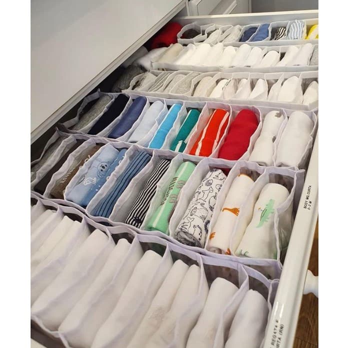Colmeia Organizadora - Conjunto com 6 Organizadores de gavetas + Kit 4 Gabarito para dobras