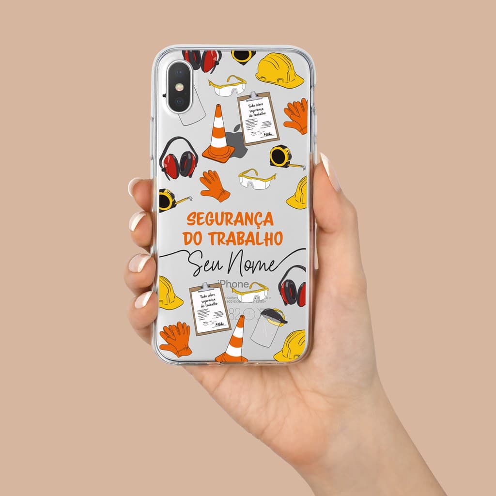 Capa Capinha de Celular Personalizada com sua Profissão - Segurança do Trabalho