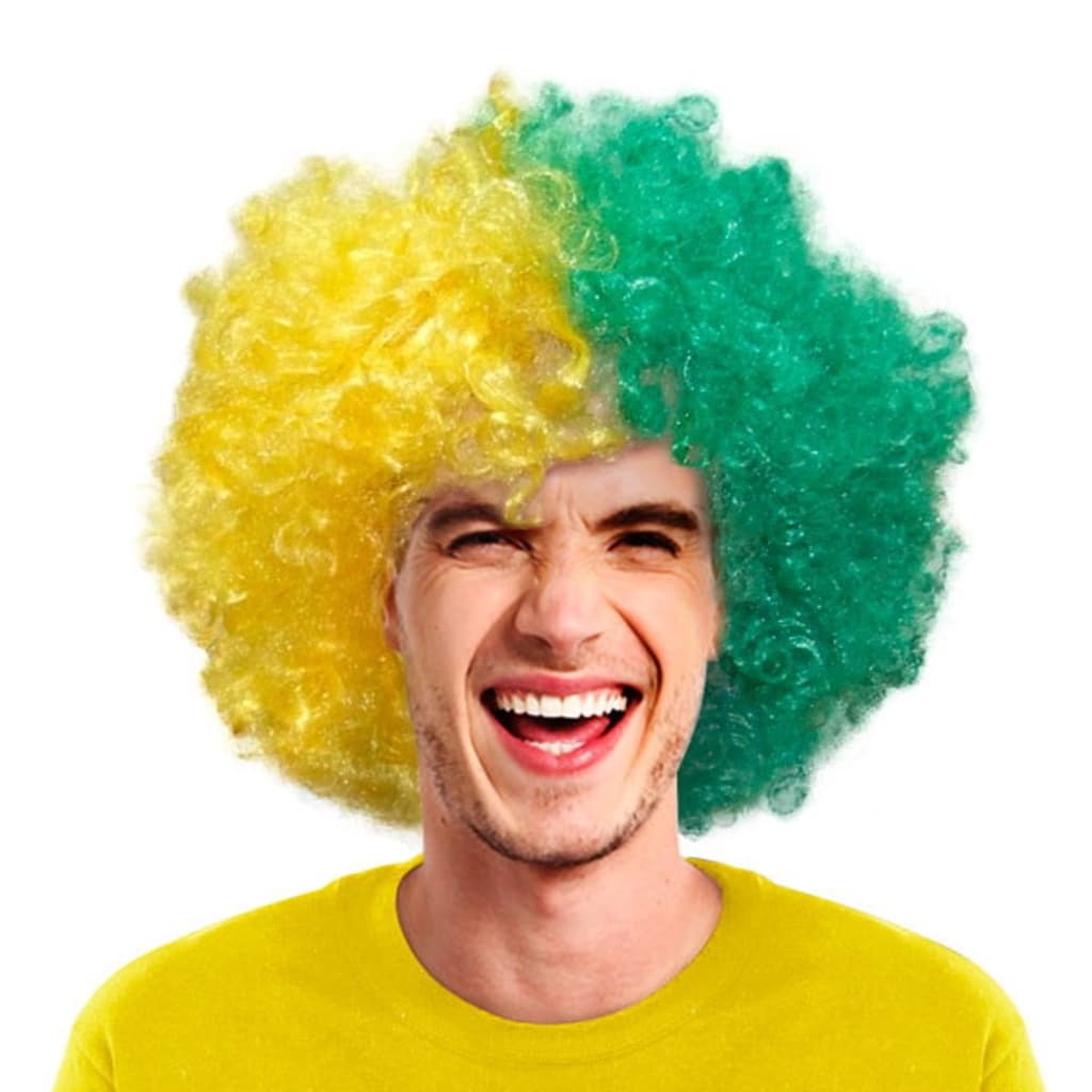 Peruca Verde e Amarelo Black Power Brasil Copa - Kin Festas