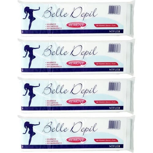 Papel Tnt Belle Depil 200 Folhas Para Depilação Ntflex - 4un