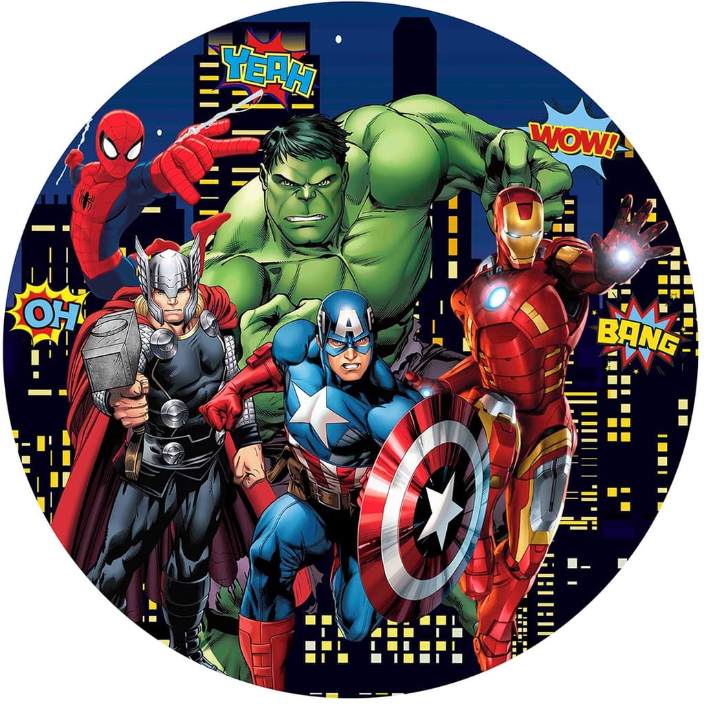 Painel Redondo Tecido Sublimado com/elástico Vingadores 03