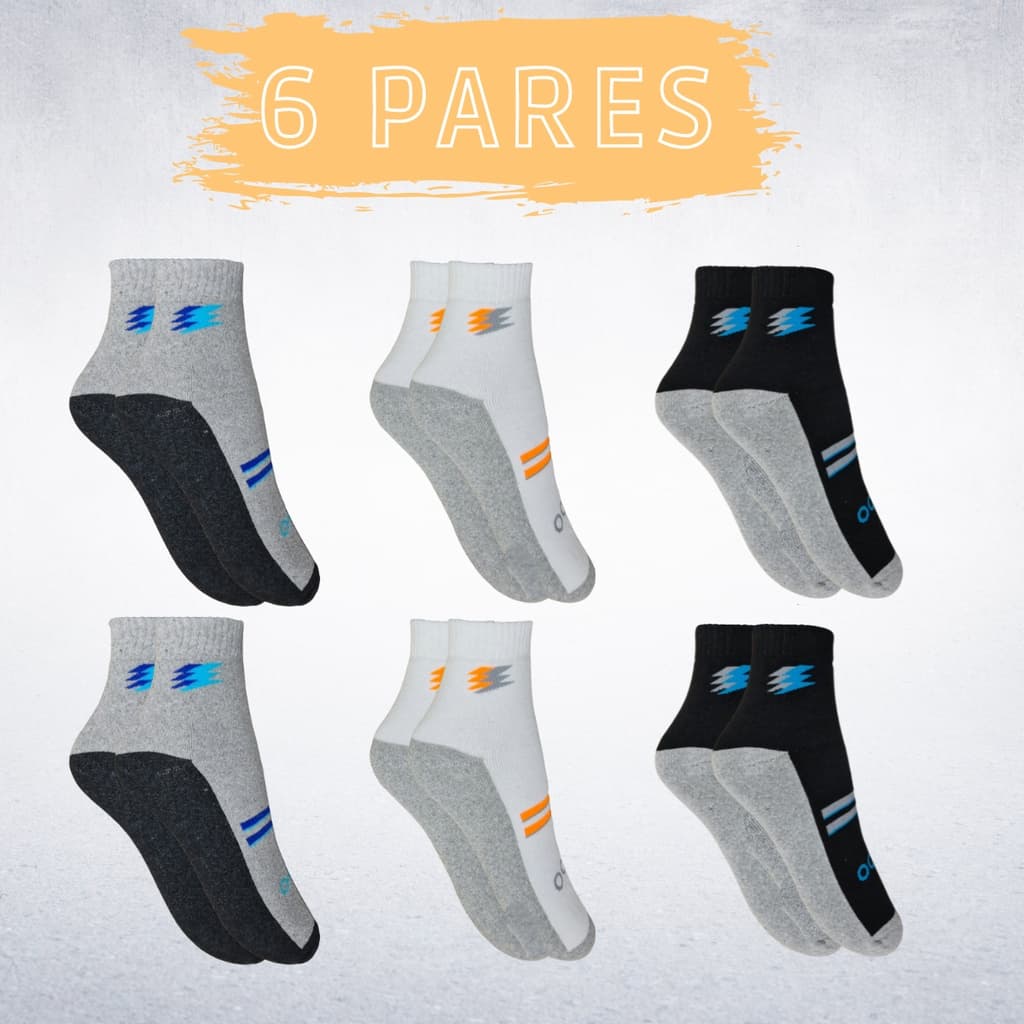 Meia Masculina Kit 06 Pares Ock Prime Cano Médio Algodão
