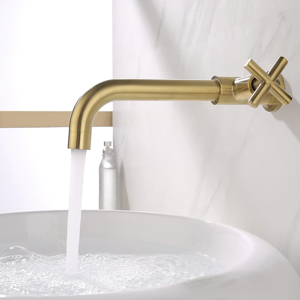 Torneira de pia de cozinha 304 aço inoxidável ouro escovado água fria apenas torneira de bacia de banheiro