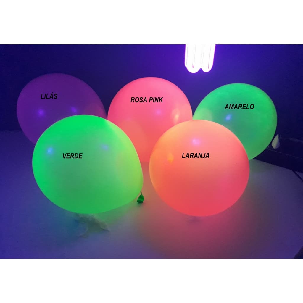 Balão  Bexiga  Joy Neon kit 25 unidades -  Balões brilha com luz negra
