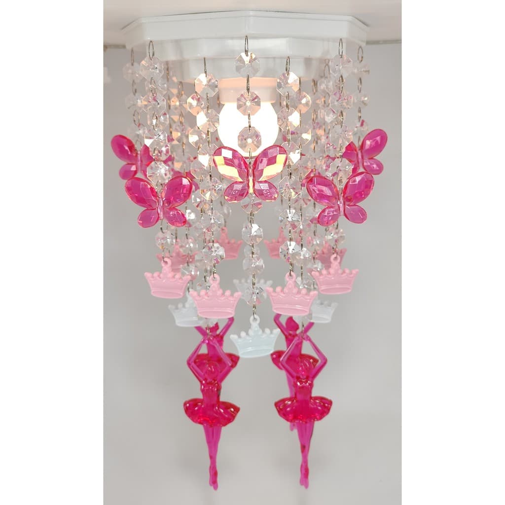 Luminária Lustre de Borboleta e Bailarina Rosa Decorar Quarto Infantil Bebê Envio Rápido*