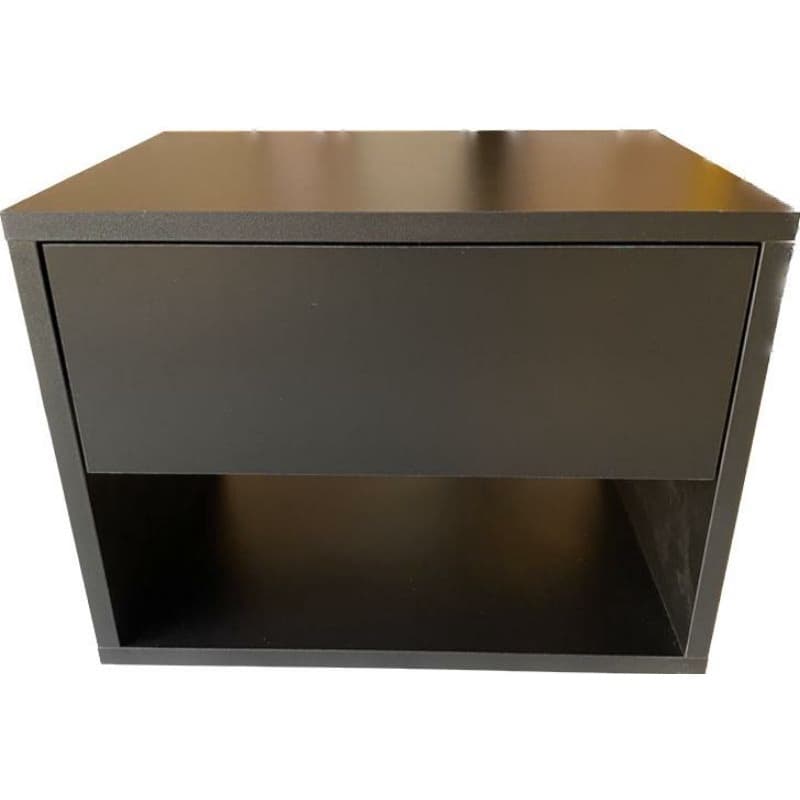 1 Mesa de Cabeceira com Gaveta cor Preto 40x30x30 100% MDF