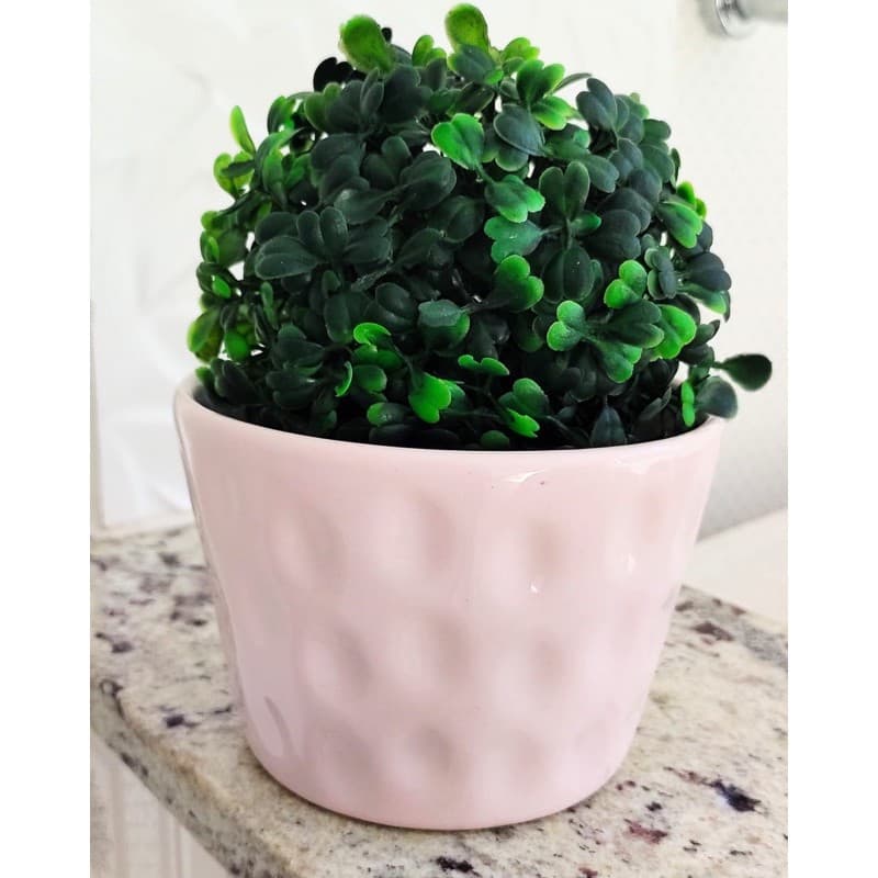 💖 Cachepot Rosê / Cachepô Rosa / Vaso decorativo para Quarto de menina / Vasinho alto relevo para casa cozinha jardim área externa fofo multiuso de porcelana