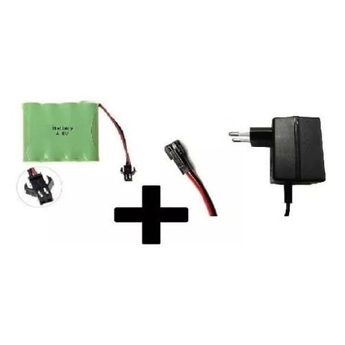 Bateria Carrinho 4,8v Aa 2700mah Ni-mh Con. Smp 02 + Carreg.