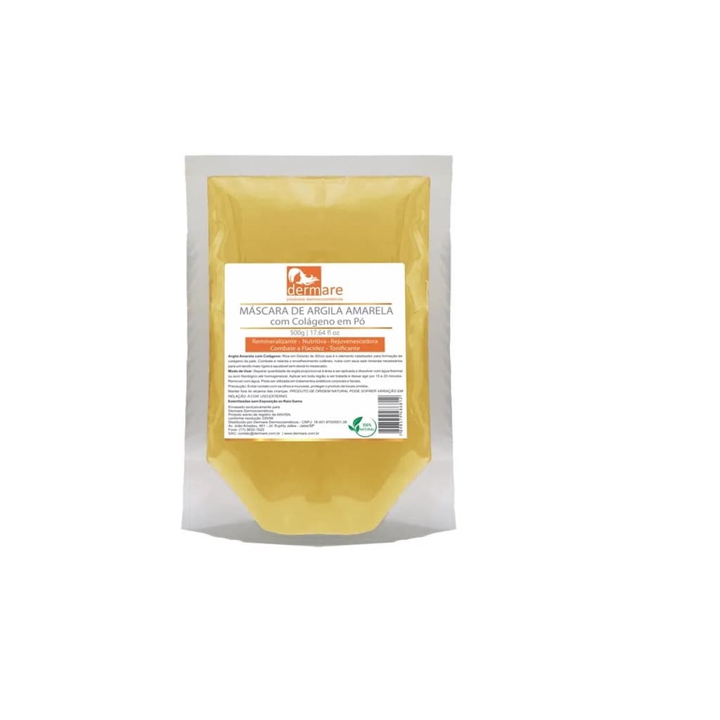 Argila Amarela com Colágeno 500g - Dermare