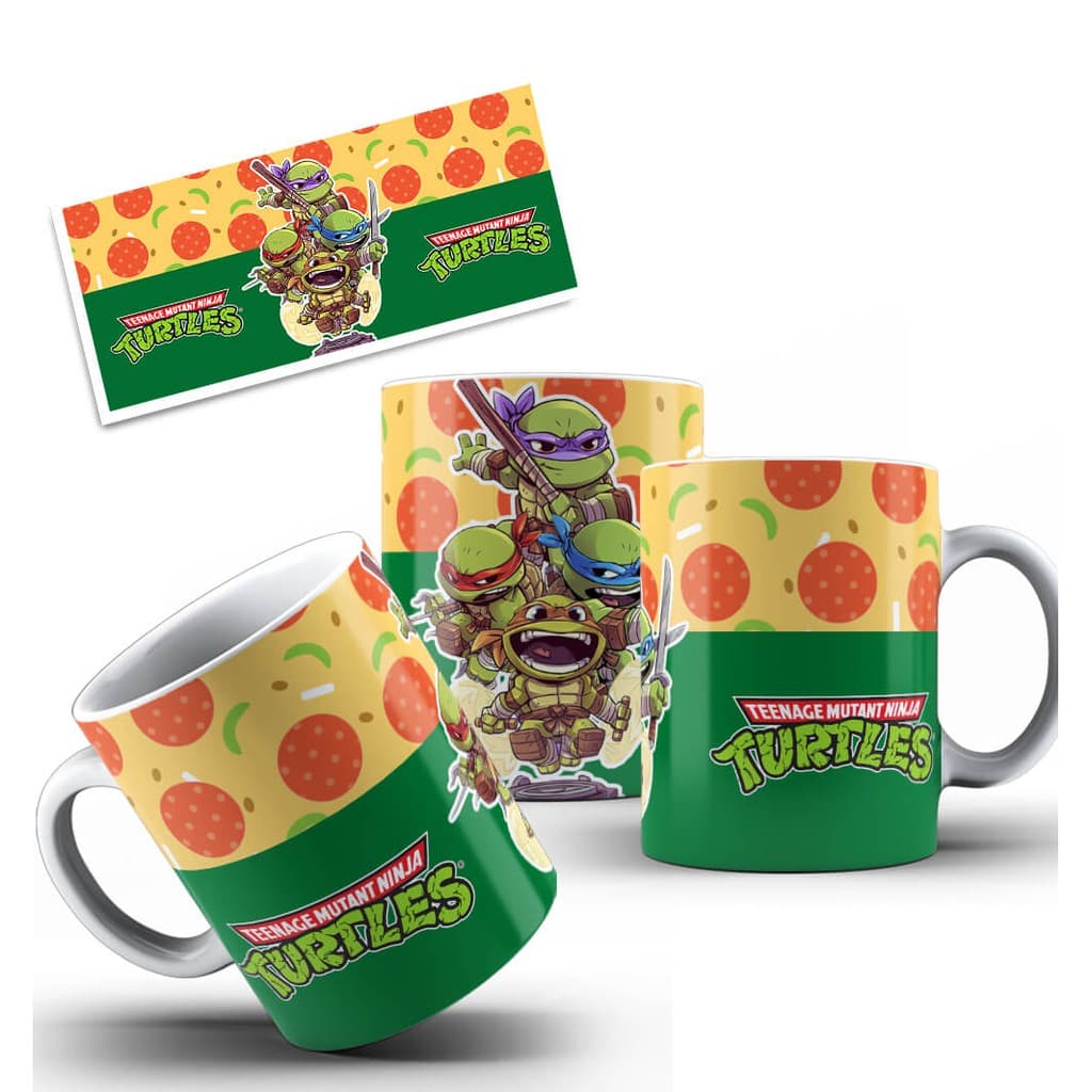 Caneca Desenho Tartarugas Ninjas Porcelana Personalizada