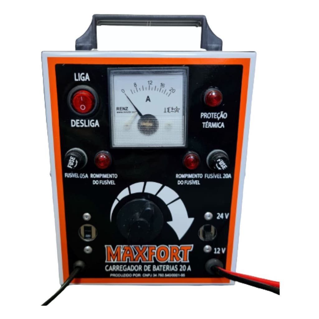 Carregador de Baterias Automotivo Profissional para Carros e Motos 12V 24V