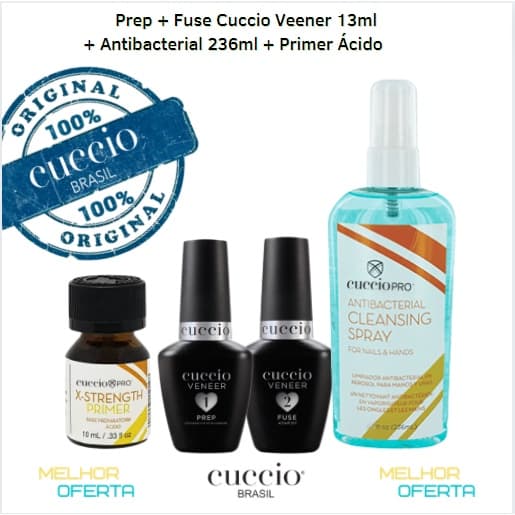 Kit Cuccio - Passo 1 + Passo 2 + Cleasing Spray 236ml + Primer Ácido