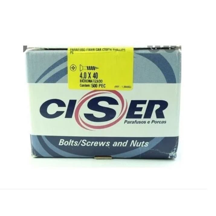 Parafuso 4,0x40 Phillips Para Madeira e Mdf  com 500 - Ciser