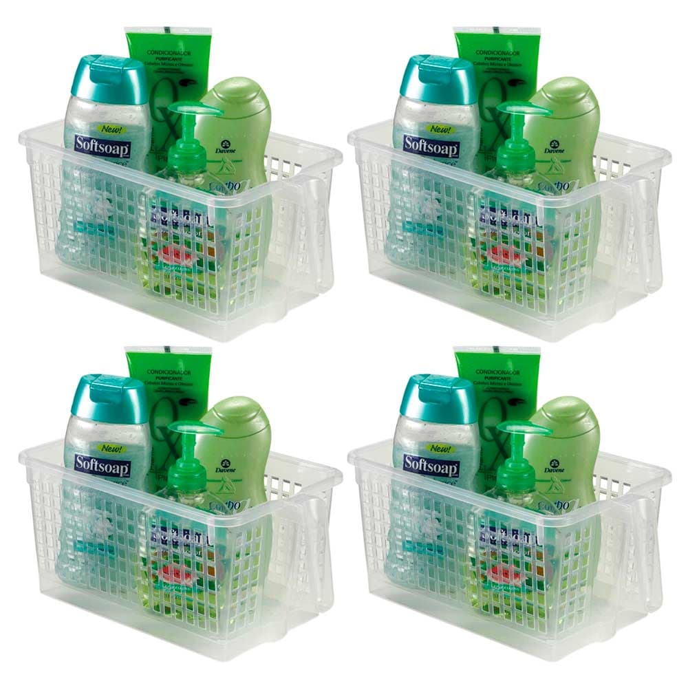 Cesto Multiuso Com Alça 3,7 L Arthi Kit com 4 Unidades Para Despensa Banheiro Cozinha