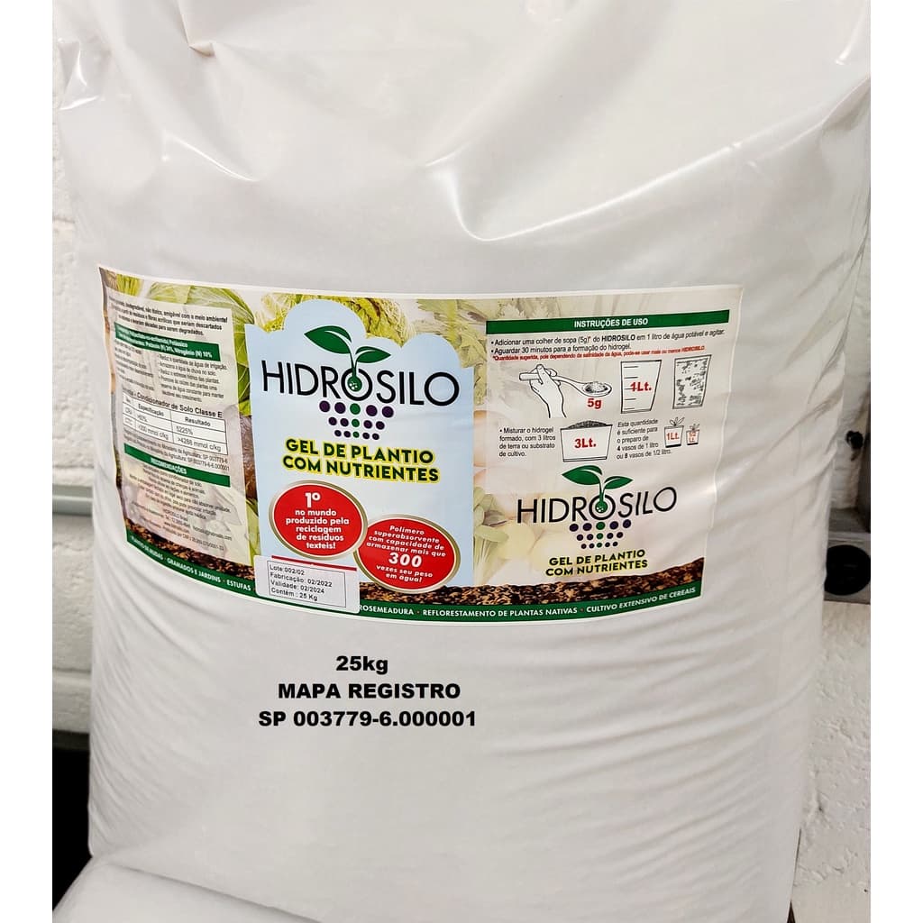 Gel De Plantio Marca Hidrosilo 25kg Contém 25% Potássio