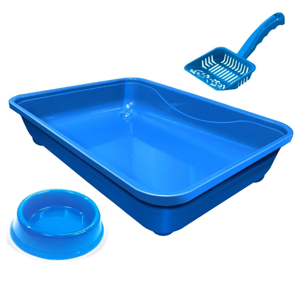 Kit Caixa De Areia Para Gatos Com Pa E Comedouro - Furacao Pet