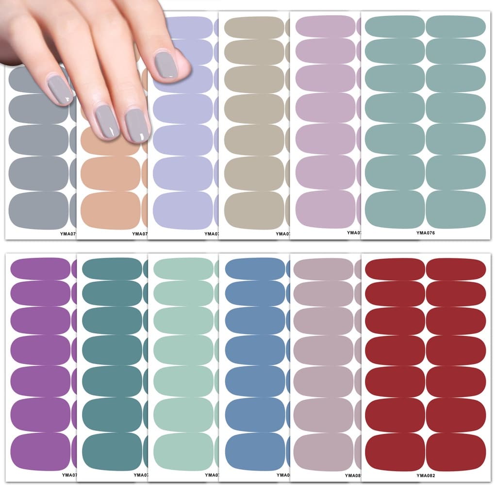 Adesivo de unhas cor puro da Coreia Adesivo de unhas à prova d'água simples Adesivo de unha cor doce YMA