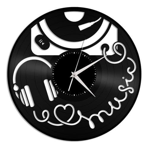 Eu Amo Música - Relógio Disco De Vinil Decoração