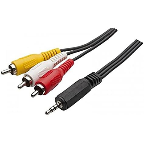 CABO 3 RCA X P2 P3 ÁUDIO E VÍDEO DVD PORTATIL TV BOX PS3